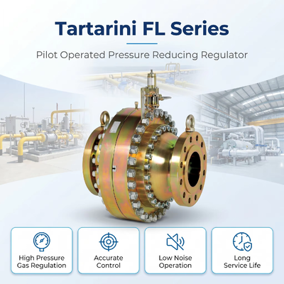 Regulador de presión de gas reductor de presión de gas natural accionado por piloto Serie Tartarini FL de Emer-son
