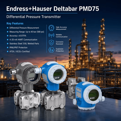Transmisor de presión diferencial inteligente Endress Hauser Deltabar PMD75 4-20 mA HART