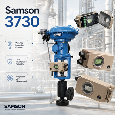 Posicionador de Válvula Inteligente Samson 3730 HART Controlador Neumático Digital para Actuador, Sistema de Tratamiento de Agua/Petróleo/Gas con Bola de Acero/Globo
