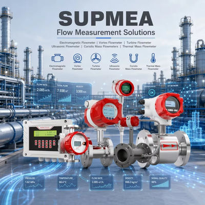 Caudalímetro electromagnético Supmea HART Magnético Vortex Turbina Ultrasónico Caudalímetro másico Transmisor de caudal digital