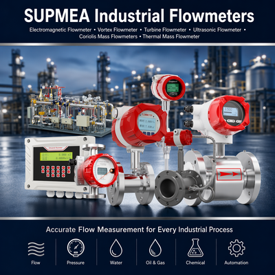 Supmea IP67 IP68 Medidor de flujo electromagnético magnético Instrumento de proceso industrial Ultrasonido Coriolis Medidor de flujo de masa térmica