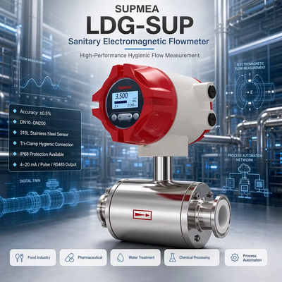 Supmea LDG-SUP LDG-SUP-A100 Medidor de caudal electromagnético de grado alimenticio para bebidas y productos lácteos Medidor de caudal magnético