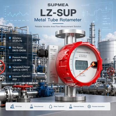 Supmea LZ-SUP HART 4-20mA LCD Indicador local Medidor de flujo industrial Tubo de metal Medidor de flujo de área variable