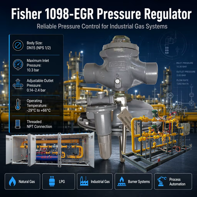 Fi-sher 1098-EGR de alta calidad Regulador de presión de válvula de reducción de presión de gas natural operado por piloto