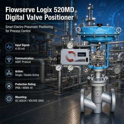 Flowserve Logix 520md 520MD+47-W1D201-GM3-0000 HART digital 4-20mA posicionador de válvula válvula de control del actuador neumático