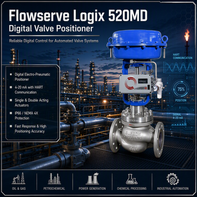 Controlador de válvulas de servicio de flujo Logix 520MD+37-W2D300-GM3-0000 HART Digital Electropneumático posicionador de válvula inteligente