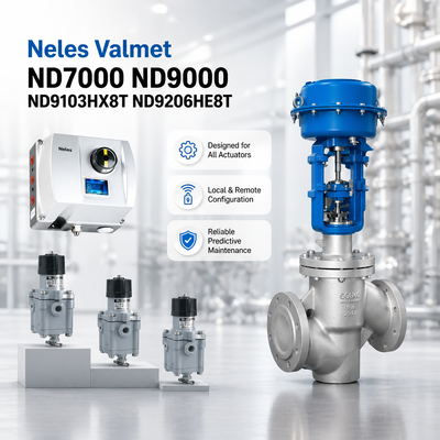 Controlador de posición de válvula digital inteligente neumático Valmet Me Tso OEM ND7000 ND9000 ND9103HX8T ND9206HE8T HART 4-20mA Automatización Industrial