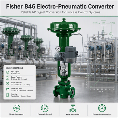 Fisher 846 retroalimentación electrónica 4-20mA corriente de presión transductor electro neumático