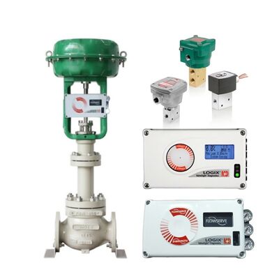 Controlador de válvulas Flowserve, actuador neumático, posicionador de válvulas, Flowserve Logix 520MD, válvulas solenoides Asco 327