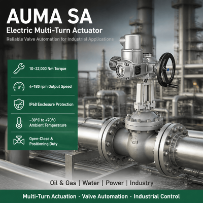 AUMA SA Multi Turn Electric Actuator Motor Operated Valve Actuator Industrial Valve Actuator Gate Valve Automation