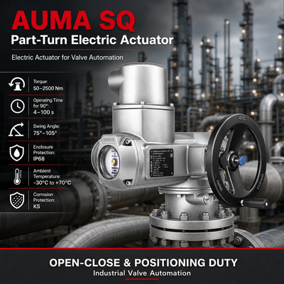 AUMA SQ Actuador eléctrico giratorio Actuador de válvula de giro Actuador de válvula de bola Automatización Actuador eléctrico industrial