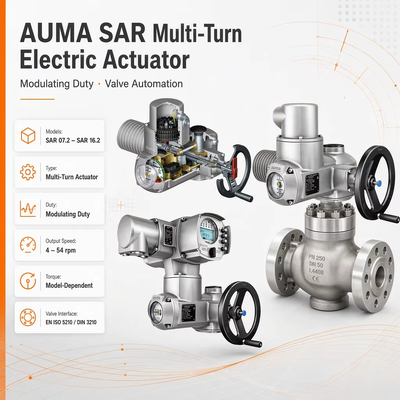 AUMA SAR Automatización de válvulas de actuador eléctrico de múltiples vueltas Actuador de válvulas motorizado Control de válvulas eléctricas industriales
