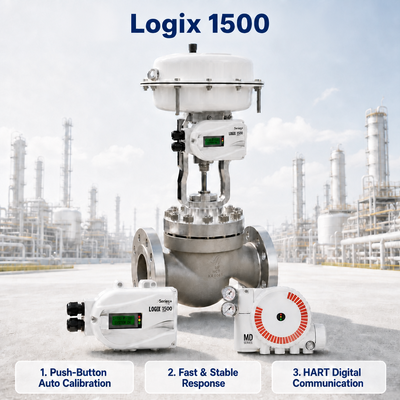 Posicionador Inteligente Digital de Válvula Logix 1500 con Comunicación HART 4 20mA IP67 Control de Flujo Refinería Petroquímica
