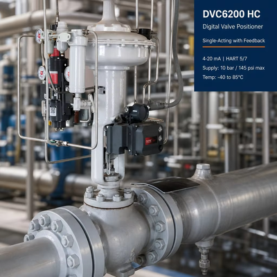 DVC6200 HC Controlador de válvula digital 4 ′′ 20 mA HART Pneumático posicionador de válvula de acción única con retroalimentación