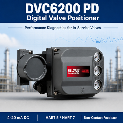 Posicionador digital de válvula inteligente DVC6200 PD con diagnóstico de rendimiento