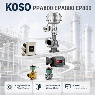 Posicionador de Válvula Inteligente KOSO PPA800 EPA800 EP800 Electro Neumático OEM Alta Precisión 140 700kPa Control Industria Petroquímica