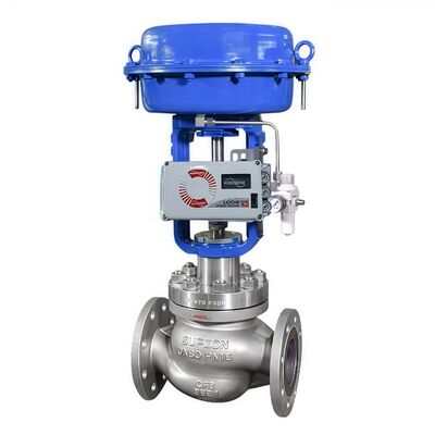 Se trata de un sistema de control de flujo industrial, con un sistema de posicionamiento de válvulas para regulación precisa