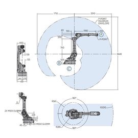Yaskawa Motoman 6-Axis, robot de soldadura del Extendido-alcance AR2010 ofrece rápido y potente con el regulador del robot YRC1000