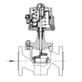 Aleación neumática de la válvula de globo del flujo del estruendo/material de acero DN 15 - tamaño de la válvula del DN 80
