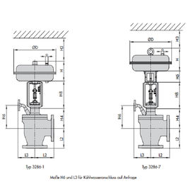 Válvula de control neumática del vapor del alto rendimiento DN 50 - tamaño de la válvula del DN 300