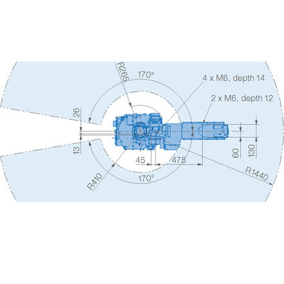 brazo del robot de los soldadores AR1440 Yaskawa del arco de la carga útil 12kg de 1440m m