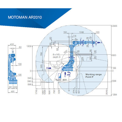 2.0KVA arman el brazo de soldadura del robot de 2010m m 6 AXIS Yaskawa