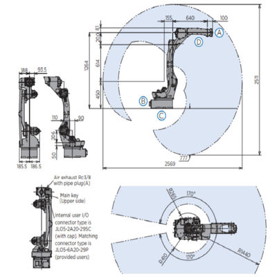 Brazo GP12 YASKAWA del robot industrial con el regulador del robot industrial YRC1000 para dar de soldadura imaterial del andg