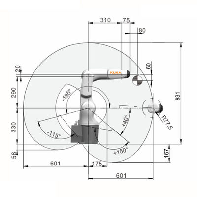 Robot industrial industrial del KR 4 AGILUS del uso KUKA de la electrónica flexible compacta del robot mini