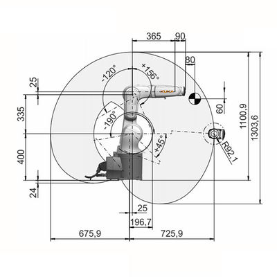 Brazo del robot de Kuka de la automatización del sitio limpio R700-2 del KR 6