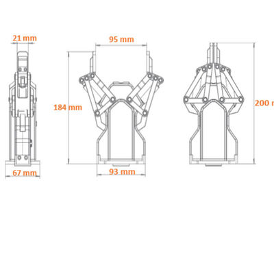La mano china AG-95 del grib de la marca hizo juego con el brazo colaborativo del robot