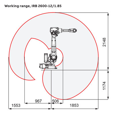 Brazo del robot industrial de ABB IRB 2600 6 AXIS como robot de soldadura automática