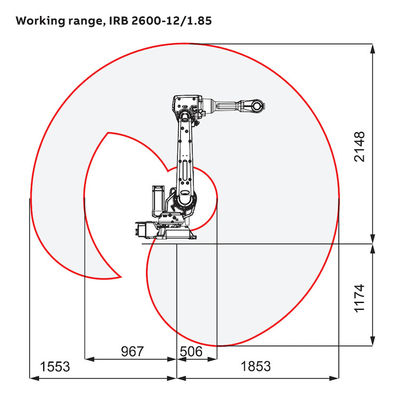 Robot de soldadura automática del brazo del robot industrial de ABB IRB2600 6 AXIS