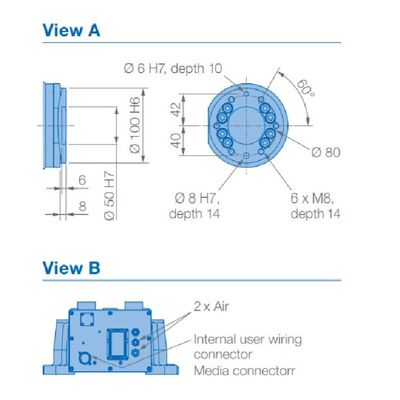 6 alcance 2061m m de la carga útil 50kg del brazo GP50 del robot de AXIS para dar material