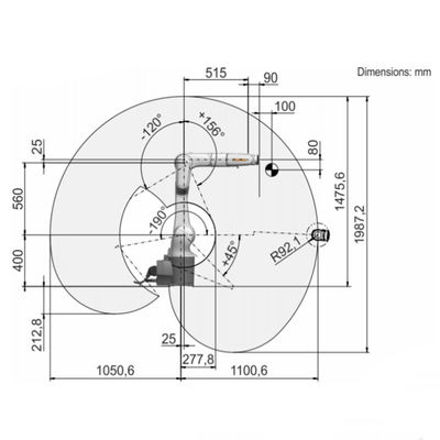 La carga útil R1100-2 11.1Kg del KR 10 alcanza la soldadura robótica de 1101m m