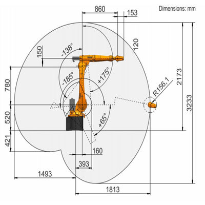 La carga útil R1810-2 23.9kg del KR 20 alcanza la soldadura robótica de 1813m m
