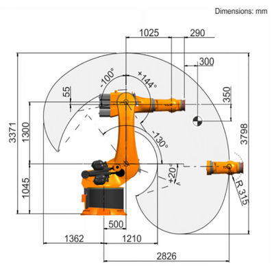La carga útil máxima R2830 472kg del KR 360 alcanza el manipulante del robot de 2826m m 6 AXIS