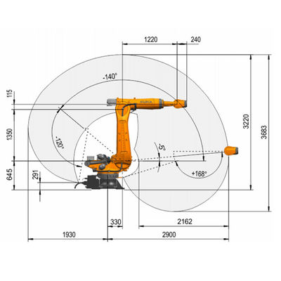 La carga útil R2900-2 313kg del KR 240 alcanza el robot de la soldadura por puntos de 2900m m 6 AXIS