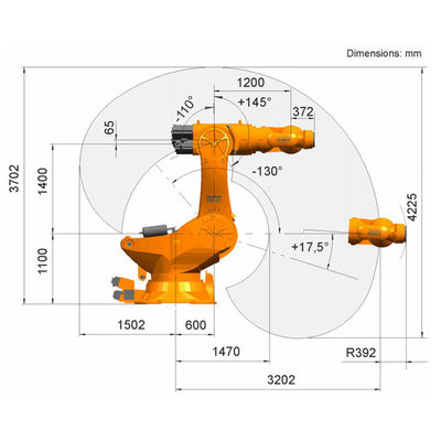 La carga útil 1000 del titán del KR 1000kg alcanza al regulador Palletizing Robot del KR C4 de 3202m m