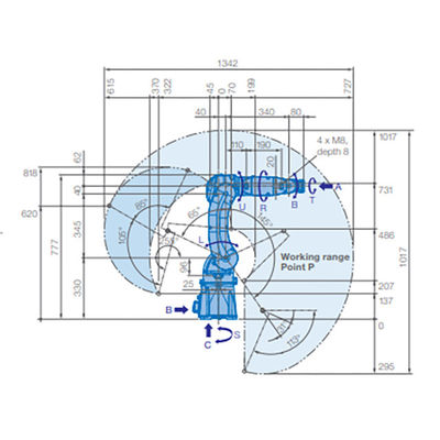 Brazo industrial del robot de pintura del vehículo de Yaskawa MOTOMAN GP8