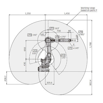 La carga útil 10kg de RA010N 6 AXIS alcanza el robot experto y flexible de 1450m m de la soldadura al arco