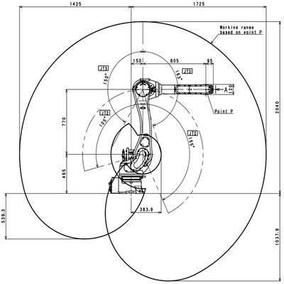 Robot robótico de la soldadura al arco del alcance 1725m m de Kawasaki Arc Welding RA020N