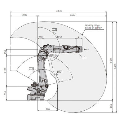 Robot de alta velocidad de la soldadura por puntos del alcance 2597m m de la carga útil 200kg de BX200L 6 AXIS
