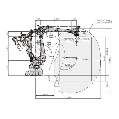 La carga útil 160kg de CP180L 4 AXIS alcanza el robot que empalieta de la velocidad de 3255m m