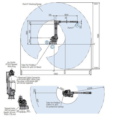 Brazo MH50II-20 del robot de 6 AXIS con la carga útil 20KG para la soldadura AL ARCO y las máquinas de capa