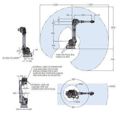Brazo GP35L del robot de 6 Aixs con la carga útil 35KG como equipo de manipulación del robot industrial y de materiales