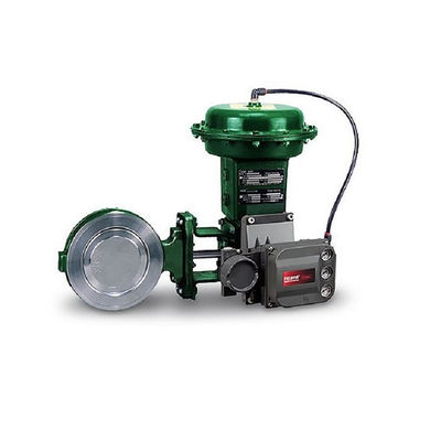 Fisher 3620J con el posicionador electroneumático de efecto simple de los actuadores rotatorios