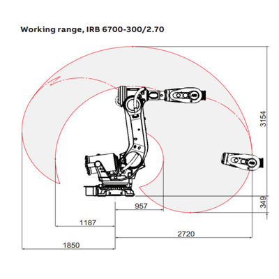 Robot industrial IRB6700-300/2.7 con el brazo del robot como soldadora para la soldadura por puntos