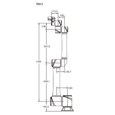Robot inteligente de TM12 Cobot con 12KG el brazo robótico de la carga útil 1300M M para el CNC que carga y que descarga