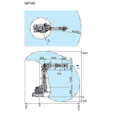 Brazo del robot de 6 AXIS de Motoman GP180 con el robot industrial del alcance de 2702m m como máquina de la selección y del lugar