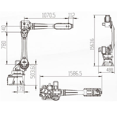 Robot industrial China con el brazo robótico industrial de AXIS del alcance 6 de 2032M M para cargar y descargar